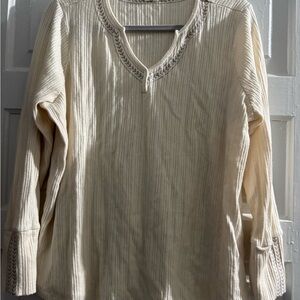 Maurices Cream Long Sleeve Knit Top